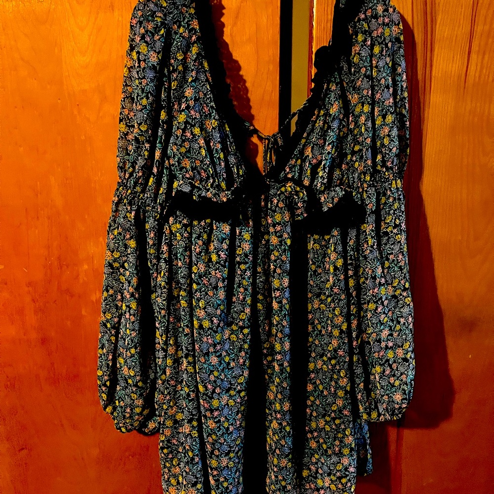 FP Movement by Free People Floral Midi Dress - Black and Multicolor